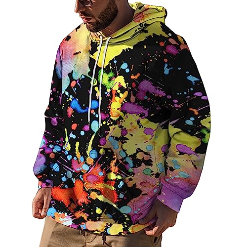 Glkaend Unisex Graphic Hoodie für Männer 3D Digital Print Trendy Sweatshirt Pullover für Männer Frauen,04,XL von Glkaend
