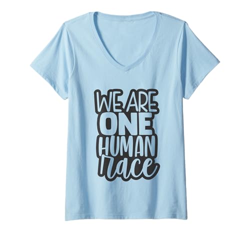 Damen Wir sind eine menschliche Rasse — Unity T-Shirt mit V-Ausschnitt Damen Wir sind eine menschliche Rasse — Unity T-Shirt mit V-Ausschnitt von Global Equality Designs