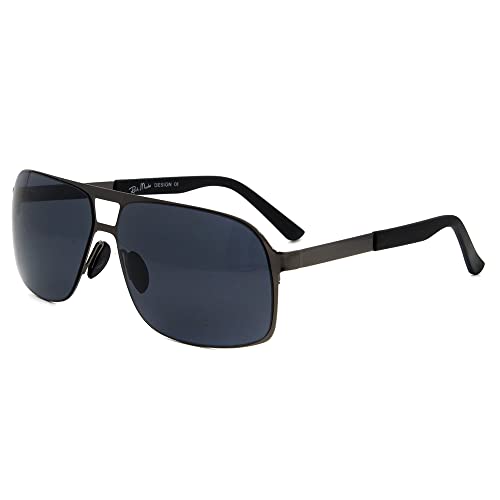 Global Glasses Herren Groß Sonnenbrille Leicht Metallrahmen Fahrerbrille/Golf UV400 Schutz Breit Sonnenbrille XL Schwarz Sonnenbrille CAT 3 von Global Glasses