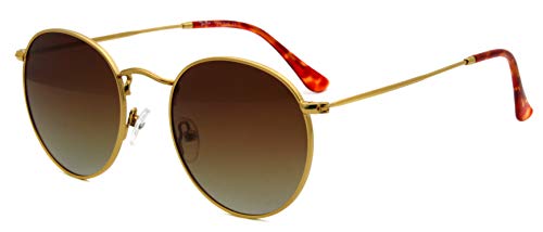 Global Glasses Runde Sonnenbrille Für Herren Damen Metallrahmen Polarisierte Sonnenbrille UV400 CAT3 Gold Retro Klein Gesicht Sonnen brille Global Glasses Runde Sonnenbrille Für Herren Damen Metallrahmen Polarisierte Sonnenbrille UV400 CAT3 Gold Retro Klein Gesicht Sonnen brille von Global Glasses