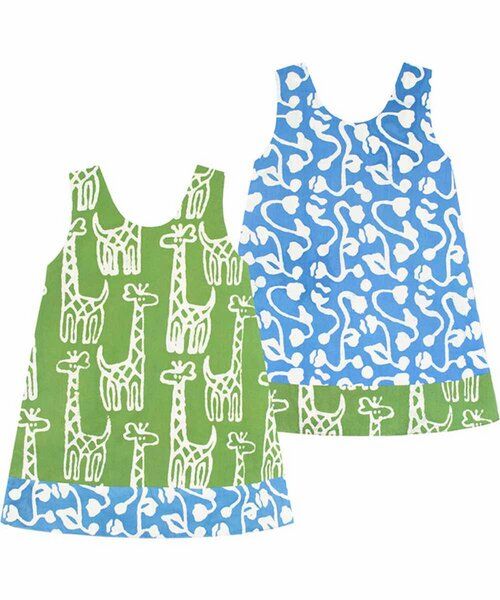 Global Mamas Baby Bio Wendekleid REVERSIBLE - Patchwork/Giraffe/Chicken von Global Mamas