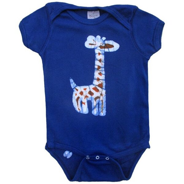 Global Mamas Baby Body - Giraffe - Bio Baumwolle - Blau - Kurzarm von Global Mamas