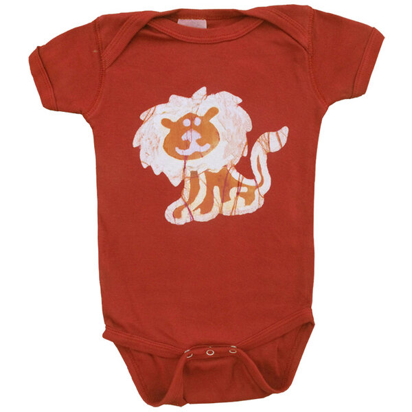 Global Mamas Baby Body - Löwe - Bio Baumwolle - Rot - Kurzarm von Global Mamas