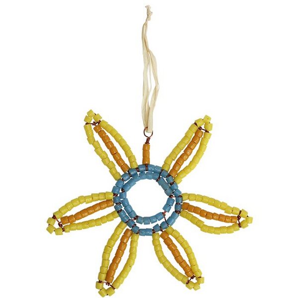 Global Mamas Upcycling Christbaumschmuck - Sonnenblume - Geschenkdeko - Weihnachtsdeko von Global Mamas