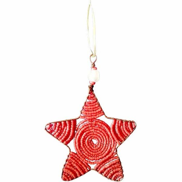 Global Mamas Upcycling Christbaumschmuck  - Weihnachtsstern -  S/L - Rainbow/Weiß/Rot - Weihnachten - Geschenkdeko - Weihnachtsdeko von Global Mamas