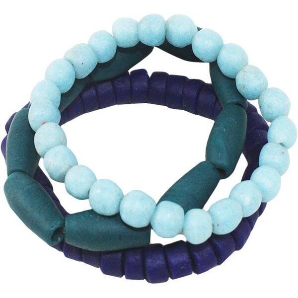 Global Mamas Upcycling - Manye Glasperlen Armband - 3er Set von Global Mamas