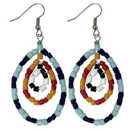 Global Mamas Upcycling Ohrringe Afrika - Namib Multi & Azonto Melon - Glasperlen von Global Mamas