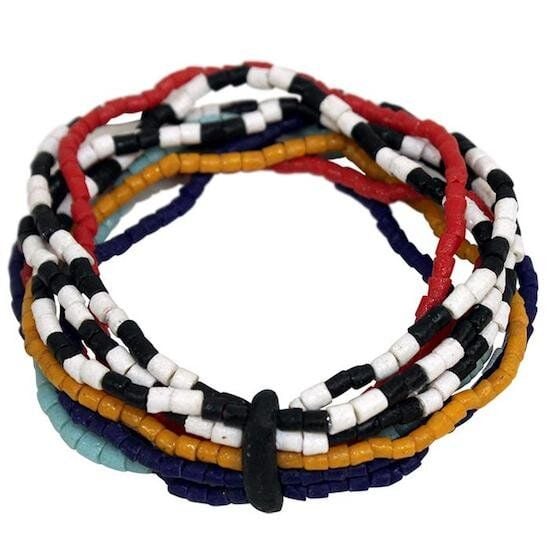 Upcycling Armbänder Afrika - Namib Multi & Azonto Melon - Glasperlen - Global Mamas von Global Mamas