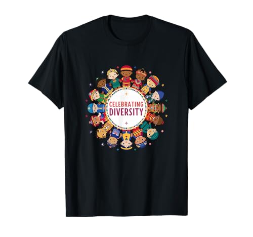 Kinder aller Nationalitäten feiern die kulturelle Vielfalt T-Shirt Kinder aller Nationalitäten feiern die kulturelle Vielfalt T-Shirt von Global Unity Kids Collection