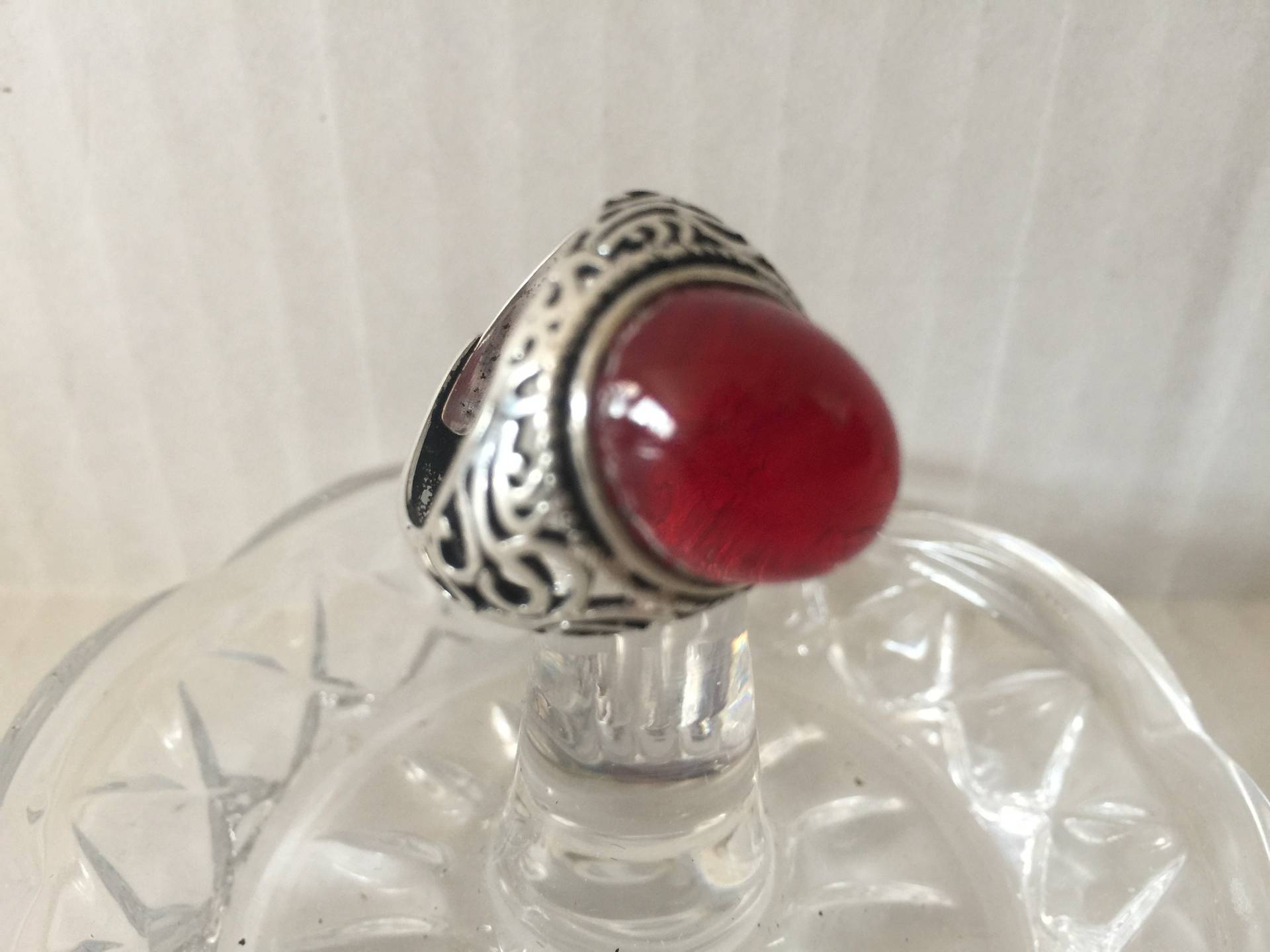 Seltene Natürliche Red Poliert Edelstein Herren Silber Ring Seltene Natürliche Red Poliert Edelstein Herren Silber Ring von GlobalArtVintage