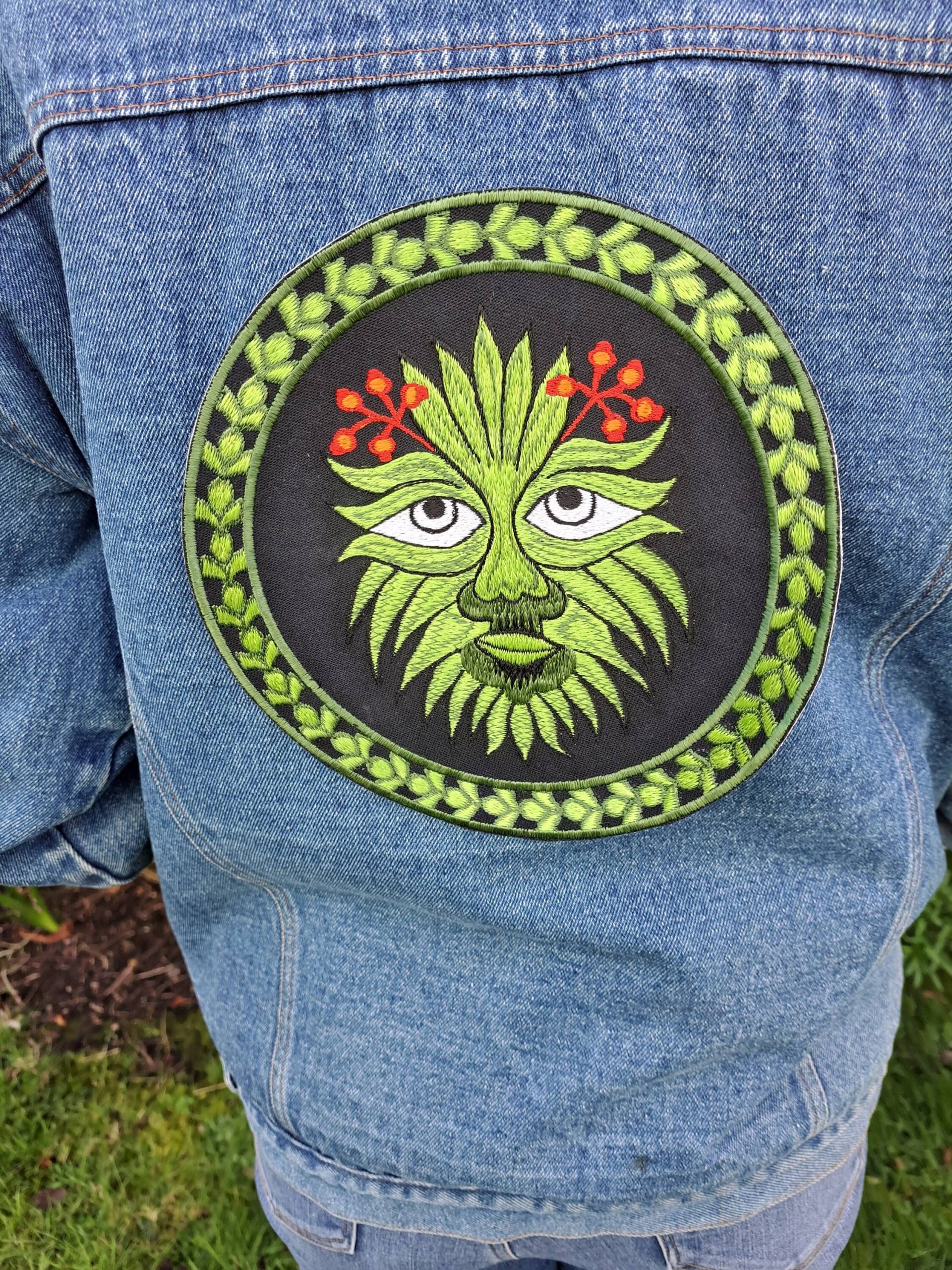 Global Emporium Green Man Embroidery Patches, Beltane Nature Earth Pagan God von GlobalEmporium1