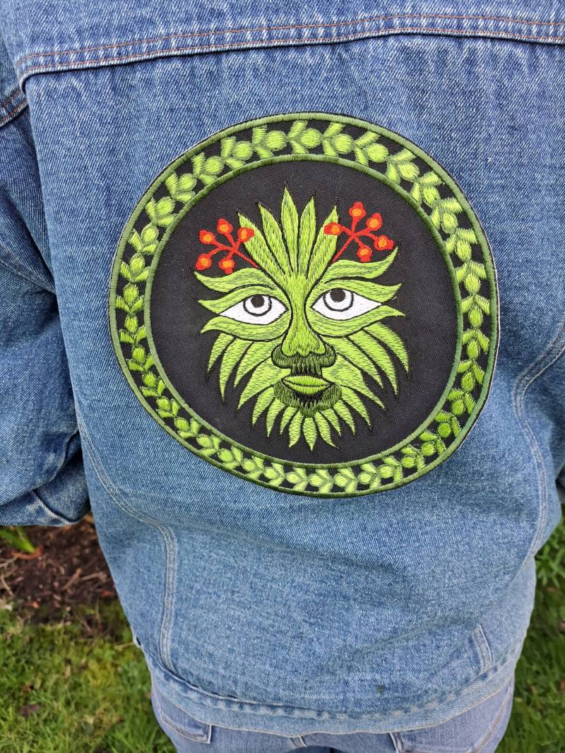 Global Emporium Green Man Embroidery Patches, Beltane Nature Earth Pagan God von GlobalEmporium1