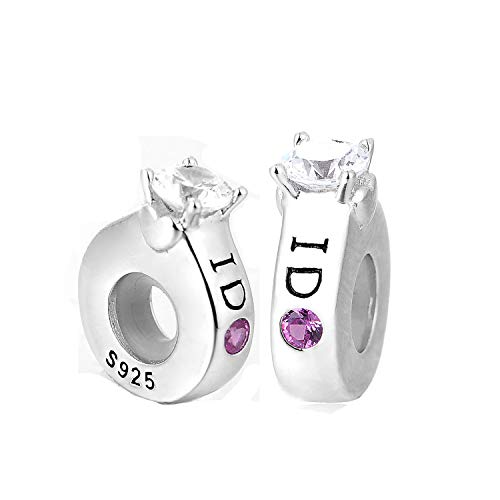 Globalwin Jewellery 2PCS 925 Sterling Silber Gummi Spacer Stopper Bead Charm für Pandora Armbänder (Silber-I DO) von GW