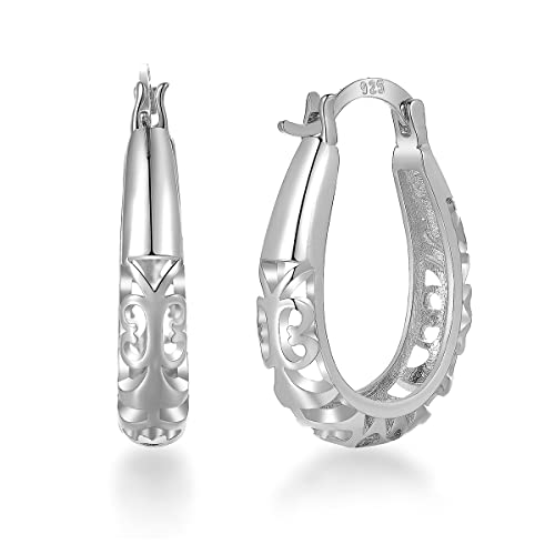 Modische S925 Versilbert Damen Ohrstecker Elegant Exquisite Damenohrringe Ohrringe Damenschmuck Hoops Ohrschmuck (Silber) von GW