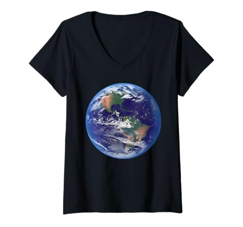Damen Erdkugel zum Tag der Erde T-Shirt mit V-Ausschnitt Damen Erdkugel zum Tag der Erde T-Shirt mit V-Ausschnitt von Globe Earth Day perfect for nature lovers