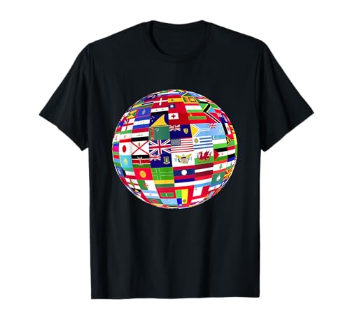 Weltkarte der Flaggen Globus Atlas T-Shirt Flaggen der Welt Kind T-Shirt Weltkarte der Flaggen Globus Atlas T-Shirt Flaggen der Welt Kind T-Shirt von Globe of Flags World Map Atlas tshirt geography