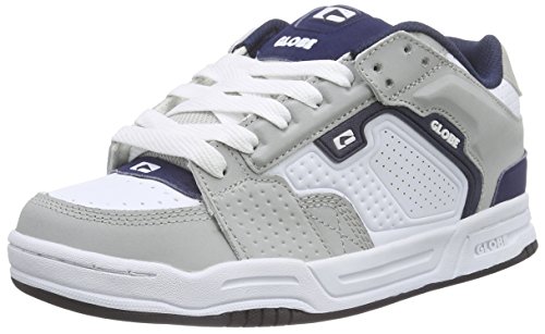 Globe Unisex-Erwachsene Scribe Low-Top, Weiß (Grey/White/Navy), 45 von Globe