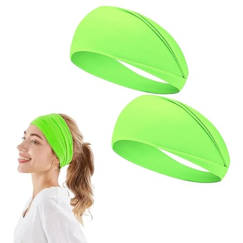 2 x Milchseide-Stirnbänder, grün, 9,5 x 22 cm, weiches Stirnband, dehnbar, Sport-Stirnbänder für Unisex, Fitness, Laufen, Tennis 2 x Milchseide-Stirnbänder, grün, 9,5 x 22 cm, weiches Stirnband, dehnbar, Sport-Stirnbänder für Unisex, Fitness, Laufen, Tennis von Globellapro