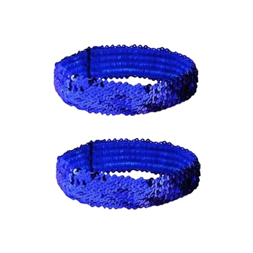 Elastisches, glitzerndes Stirnband, 5 cm breit, marineblau, Pailletten-Stirnbänder für Damen, rutschfestes Glitzer-Sport-Stirnband, 2 Stück Elastisches, glitzerndes Stirnband, 5 cm breit, marineblau, Pailletten-Stirnbänder für Damen, rutschfestes Glitzer-Sport-Stirnband, 2 Stück von Globellapro