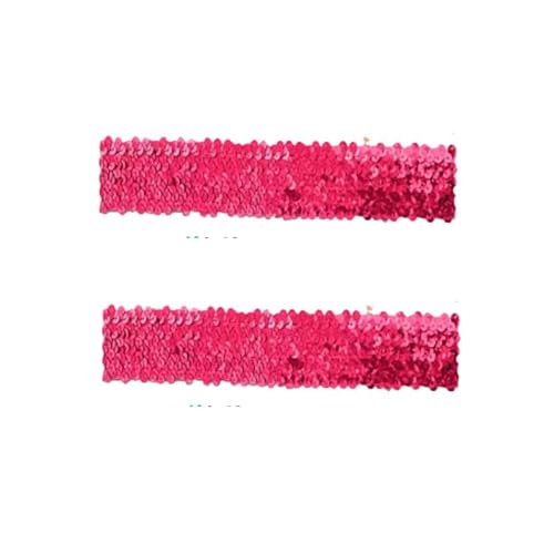 Elastisches, glitzerndes Stirnband, 5 cm breit, rosarot, Pailletten-Stirnbänder für Damen, rutschfestes Glitzer-Sport-Stirnband, 2 Stück Elastisches, glitzerndes Stirnband, 5 cm breit, rosarot, Pailletten-Stirnbänder für Damen, rutschfestes Glitzer-Sport-Stirnband, 2 Stück von Globellapro