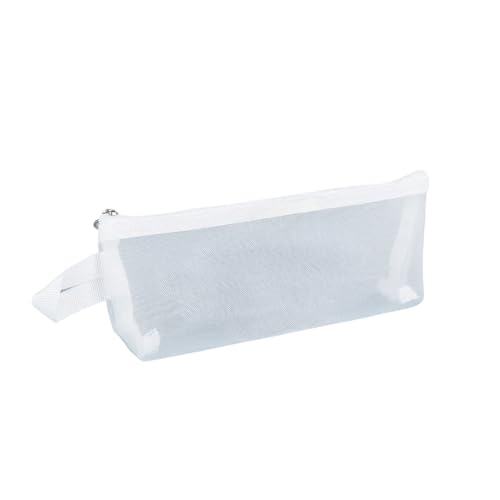 Globellapro 1 x 23 x 10 cm Netz-Federmäppchen, transparentes Federmäppchen, Nylon-Federmäppchen mit Reißverschluss, für Schule, Bürobedarf, weiß, Federmäppchen Globellapro 1 x 23 x 10 cm Netz-Federmäppchen, transparentes Federmäppchen, Nylon-Federmäppchen mit Reißverschluss, für Schule, Bürobedarf, weiß, Federmäppchen von Globellapro