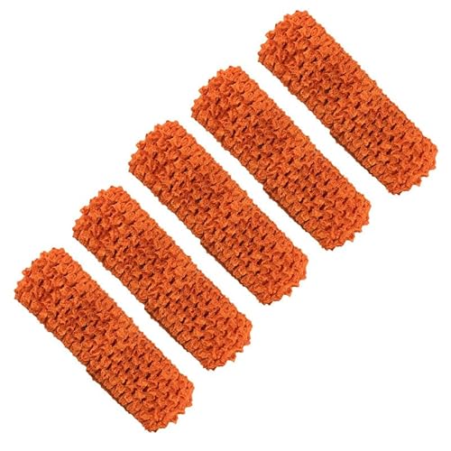 Häkel-Stirnbänder für Damen, Mädchen, 4 cm breit, Polyester, dehnbar, Orange, modisches Stirnband, für den täglichen Gebrauch, Reisen, 5 Stück Häkel-Stirnbänder für Damen, Mädchen, 4 cm breit, Polyester, dehnbar, Orange, modisches Stirnband, für den täglichen Gebrauch, Reisen, 5 Stück von Globellapro