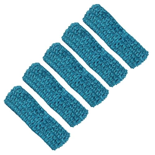 Häkel-Stirnbänder für Damen, Mädchen, 4 cm breit, Polyester, dehnbar, Seeblau, modisches Stirnband, für den täglichen Gebrauch, Reisen, 5 Stück Häkel-Stirnbänder für Damen, Mädchen, 4 cm breit, Polyester, dehnbar, Seeblau, modisches Stirnband, für den täglichen Gebrauch, Reisen, 5 Stück von Globellapro
