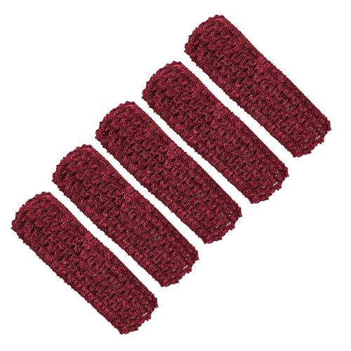 Häkel-Stirnbänder für Damen, Mädchen, 4 cm breit, Polyester, dehnbar, rot, modisches Stirnband, für den täglichen Gebrauch, Reisen, 5 Stück Häkel-Stirnbänder für Damen, Mädchen, 4 cm breit, Polyester, dehnbar, rot, modisches Stirnband, für den täglichen Gebrauch, Reisen, 5 Stück von Globellapro