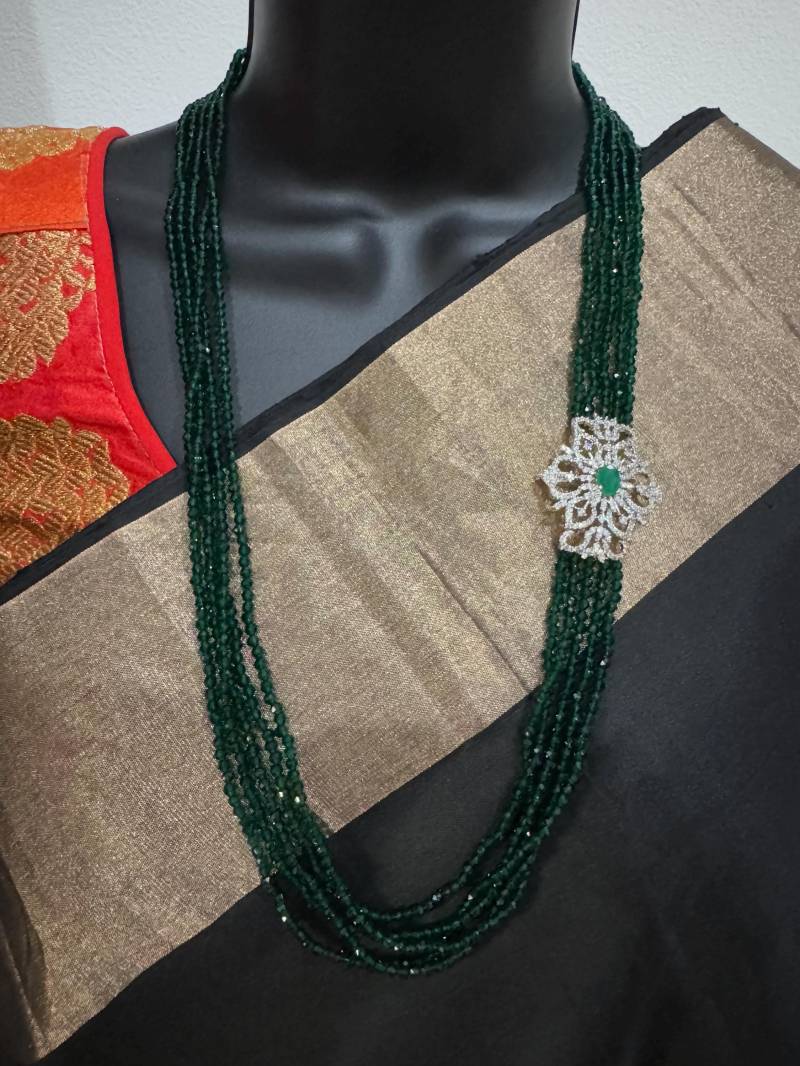 Grüne Perlen/Kette Antike Cz Steine Anhänger Party Wear Halskette Hochzeitskette Geschenkschmuck Ein Gramm Goldschmuck von Globusfashions