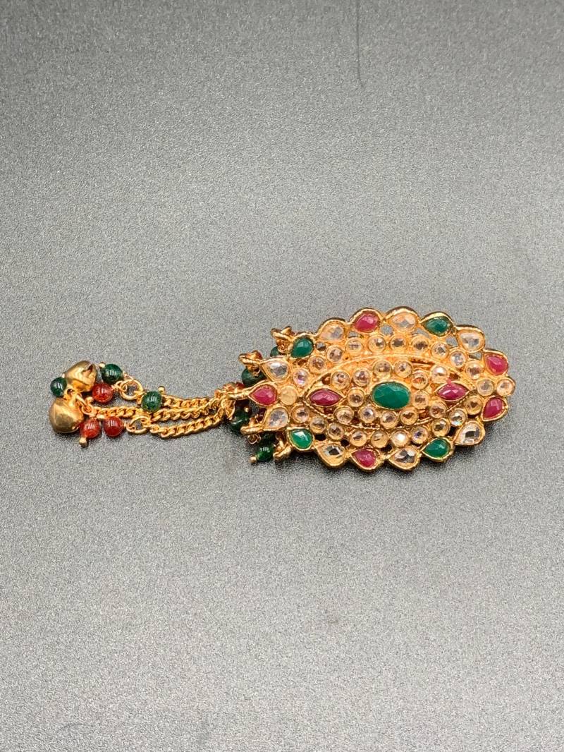 Kundan Saree Pin/Hochzeitsgeschenk Party Wear Haarspange von Globusfashions