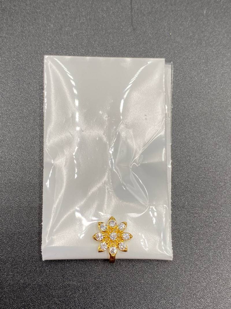 Nasenring/Pressen Nase Ring Nuth Mukku Pudaka Mukuthi Hochzeitsschmuck Pin Ein Gramm Gold Schmuck Cz Steine Nasenclip von Globusfashions