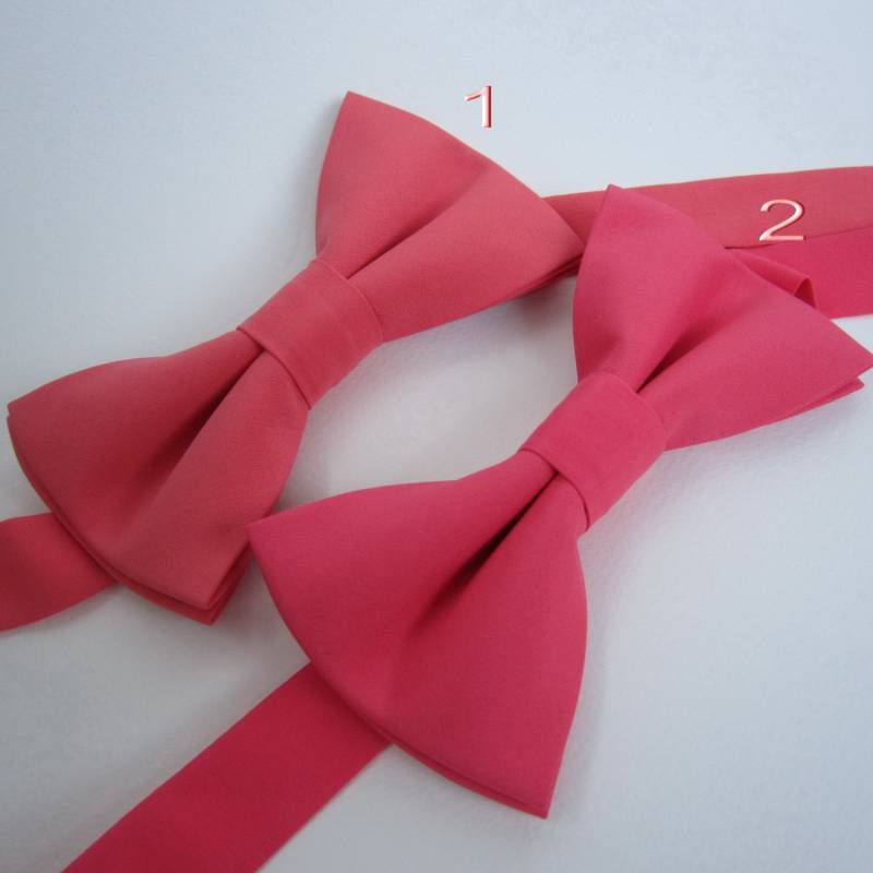 Korallen Wassermelone Fliege Solide Plain Pre Gebunden Tasche Square Erwachsene Männer Frauen Teen Kinder Baby Boy Hochzeit Taufe Geburtstagsfeier von Gloiberry