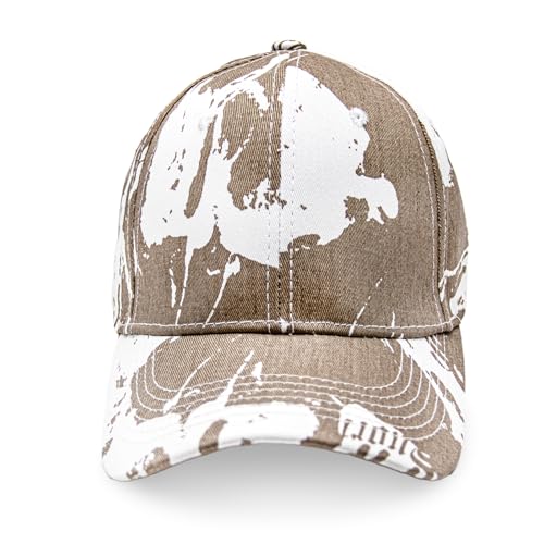 Gloop Damen Baseball Cap mit Batik Muster Sommer Cool Visor Cap Damen mit Batik Muster Klettverschluss Verstellbar Batic Dye Baseball Cap (DE/NL/SE/PL, Alphanumerisch, Einheitsgröße, Khaki) von Gloop