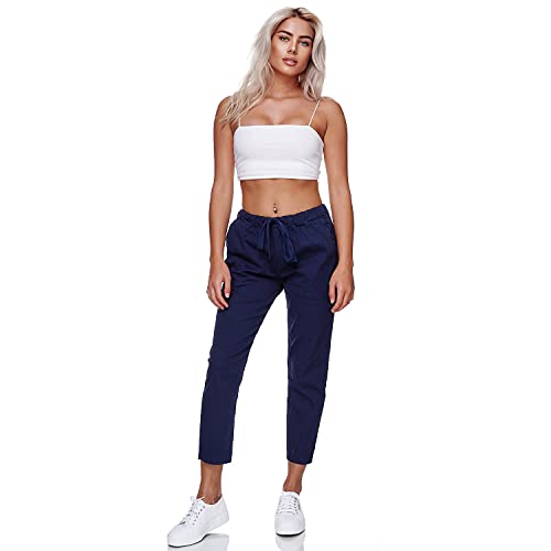 Gloop Damen Hose Boyfriend Jogger Pants 7/8 Freizeithose Capri Pants Made in Italy von Gloop