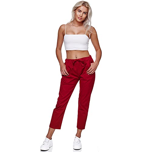 Gloop Damen Hose Boyfriend Jogger Pants 7/8 Freizeithose Capri Pants Made in Italy von Gloop