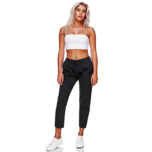 Gloop Damen Hose Boyfriend Jogger Pants 7/8 Freizeithose Capri Pants Made in Italy von Gloop