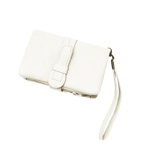 Gloop Damen Kunstleder Handgelenktasche Organizer Groß Telefon Scheckbuch Halter mit Reißverschlusstasche mit praktischen Fächern (Cream) von Gloop