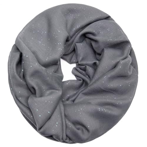 Gloop Damen Loop Schal Schlauchschal, Tuch, leichter Langschal Schlauchschal 01122-01123-P, 01123a2dunkelgrau, Einheitsgröße von Gloop