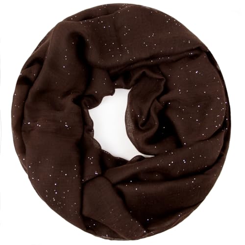 Gloop Damen edler einfarbiger Loop Schal Schlauchschal,Unifarben Tuch, leichter Schlauchschal 01122-01123-P von Gloop