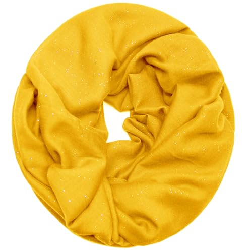 Gloop Damen edler einfarbiger Loop Schal Schlauchschal,Unifarben Tuch, leichter Schlauchschal 01122-01123-P von Gloop