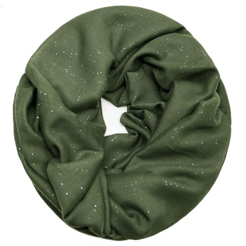 Gloop Damen edler einfarbiger Loop Schal Schlauchschal,Unifarben Tuch, leichter Schlauchschal 01122-01123-P von Gloop