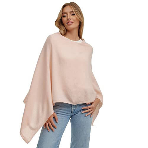 Damen Poncho Pullover, Lange Strickjacke, Strickpullover, Mantel,für Sommer und Winter mit Wollen und Karschmir Made in Italy von Gloop