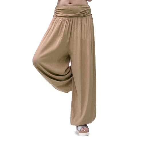 Gloop Damen Pumphose Haremhose Freizeithose Sommerhose Hose in Blumen Muster oder UniFarben HS201701, Sandbeige 13090a9, M/L Gloop Damen Pumphose Haremhose Freizeithose Sommerhose Hose in Blumen Muster oder UniFarben HS201701, Sandbeige 13090a9, M/L von Gloop