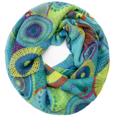 Gloop Damen Schal Loop Schal Feinstrick Loop mit Ethno Punkte Muster von Gloop
