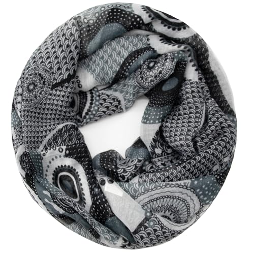 Gloop Damen Schal Loop Schal Feinstrick Loop mit Ethno Punkte Muster von Gloop