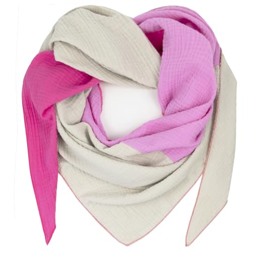 Gloop Damen Schal XXL Strick Dreieck Halstuch Baumwolle Dreieckstuch Musselin ohne Kratze an Haut Made in Italy von Gloop