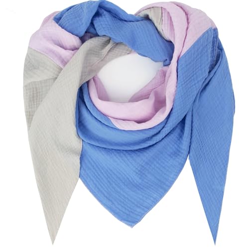 Gloop Damen XXL Strick Dreieck Schal Halstuch Baumwolle Musselin Schal ohne Kratze an Haut Made in Italy von Gloop