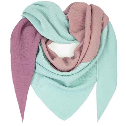 Gloop Damen XXL Strick Dreieck Schal Halstuch Baumwolle Musselin Schal ohne Kratze an Haut Made in Italy von Gloop