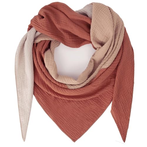 Gloop Damen Schal XXL Strick Dreieck Halstuch Baumwolle Dreieckstuch Musselin ohne Kratze an Haut Made in Italy von Gloop