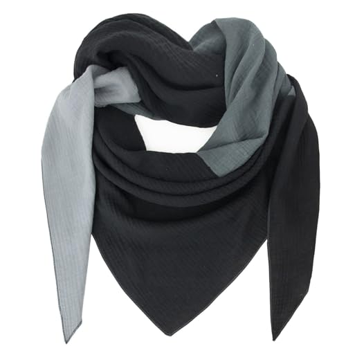 Gloop Damen XXL Strick Dreieck Schal Halstuch Baumwolle Dreieckstuch Musselin Schal ohne Kratze an Haut Made in Italy von Gloop